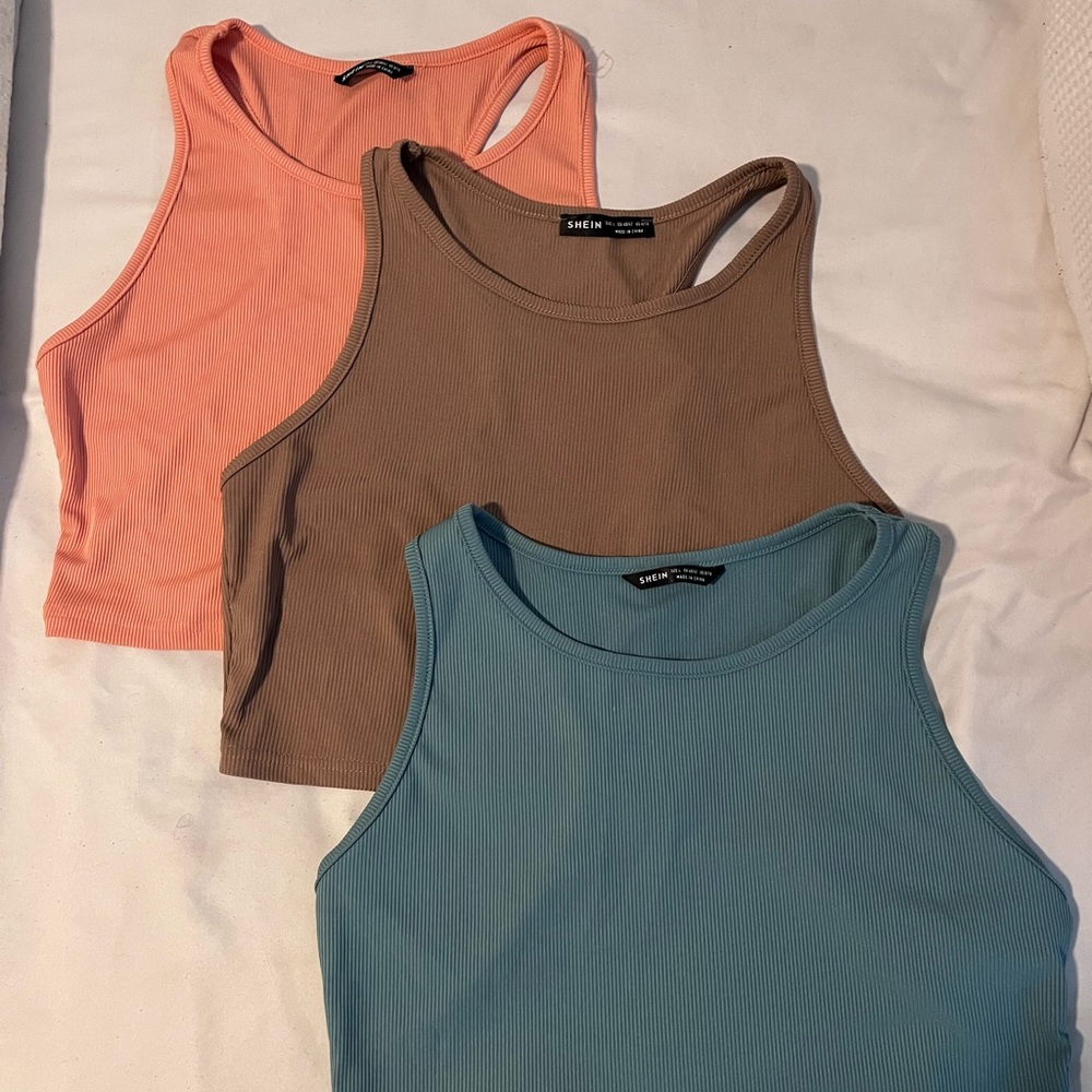 Shein 3pk crop tanks